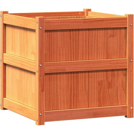 Maison Exclusive - Pflanzkübel Wachsbraun 60x60x60 cm Massivholz