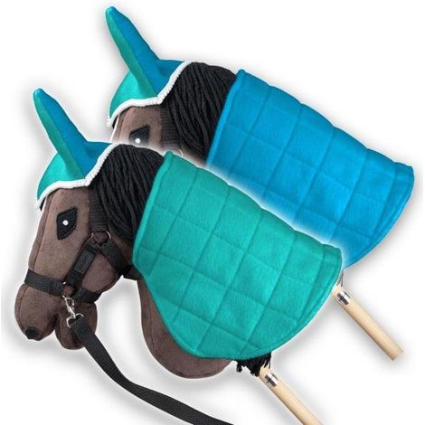 Tappeto reversibile e paraorecchie Skippi, menta e blu