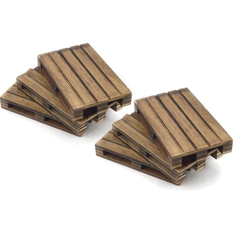 Lot de 6 mini palettes en bois naturel vieilli - Fabriquées en Espagne - Idéales pour décoration et dessous de verre - Dimensions 12 x 8 x 2,2 cm (1/5)