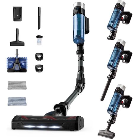 Aspirateur balai sans fil 4-en-1 avec tête Aqua