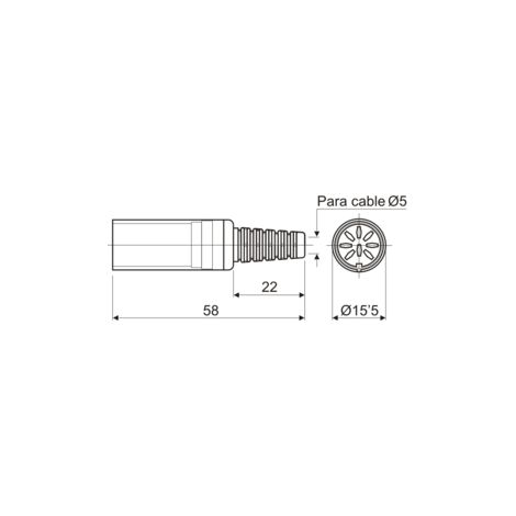 Conector DIN hembra de 8 contactos color negro Electro Dh 10.130/8/90 8430552007110 (1/3)