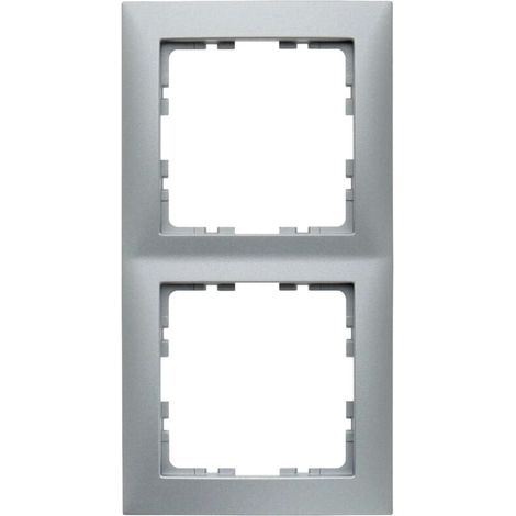 Cornice per meccanismo a 2 elementi della serie “Berker S1” IP20 80,5x151,5x9,5mm colore alluminio opaco