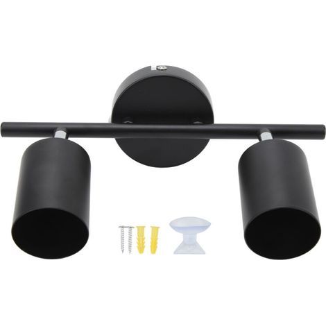 Kit d'éclairage sur rail LED, 2 têtes, 10,8 pouces, rotatif à 90 degrés, 2 lumières, Kit d'éclairage pour plafond à ampoule GU10