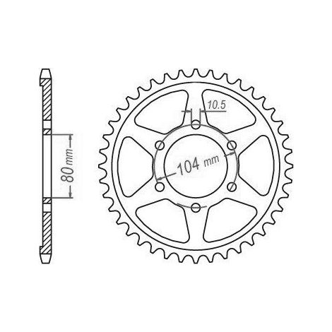 Pignon arrière en acier JT R488-42, 42 dents, taille 530