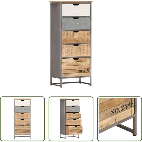 Bois de manguier - Armoire à tiroirs 45x30x105 cm Bois de manguier massif (1/5)