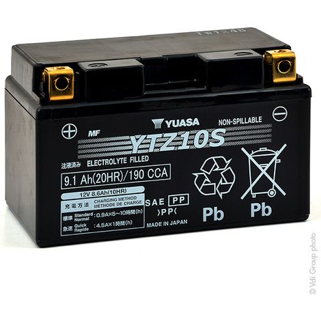 Yuasa – Batterie moto 12V 8.6Ah 190A – Performance élevée – Sans entretien – Résistante aux vibrations – Design étanche