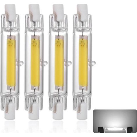 Ampoule LED R7S 78mm 20W Blanc Froid 6000K, 1500LM, Équivalent Lampe Halogène J78 200W, Dimmable, 360 Degrés Linéaire Ampoule 20W R7S 78mm Slim COB LED, 4PCS (1/5)
