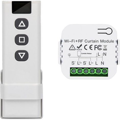 Interrupteur Module Volet Roulant Sans Fil, Commutateur de Commande à Distance de Moteur AC sans Fil pour Volets Roulants Stores Stores Auvent AC 220V 230V Émetteur Radio RF Contrôle de Portée 100M (1/5)