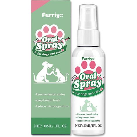 Furriyo Zahnreinigungsspray für Katzen und Hunde – Reinigt die Mundhöhle von Katzen und Hunden, erfrischt den Atem und beseitigt Mundgeruch (1/5)
