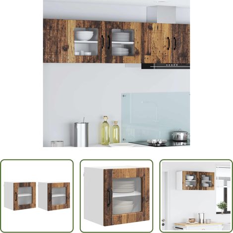 vidaXL Altholz - Küchenschrank 2 pcs Altholz 40 x 31 x 40 cm Holzwerkstoff (1/5)