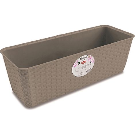 JARDINIERE TRESSÉE EN RÉSINE 40CM - TAUPE 5JAR975TA (1/2)