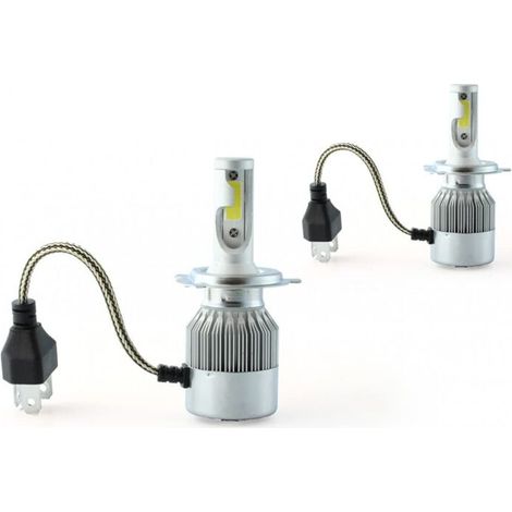 Paar LED-Scheinwerferlampen für Autos und Motorräder, C6 H4 6000K weißes Licht