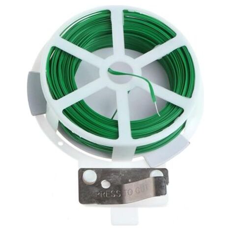 Bobine de câble métallique torsadé pour jardin, collier de serrage auto-coupant pour jardin, 50 mètres avec coupe-câble intégré (5 pièces) (1/5)