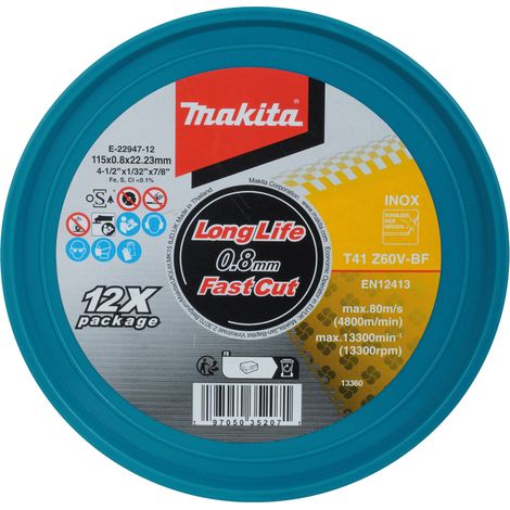 Makita  Disco  de  corte  115x0,8  mm  INOX  -  E-22947-12 (1/2)