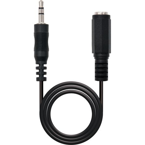 NanoCable 10.24.0203 - Cavo audio stereo, JACK 3.5/M-JACK 3.5/H, maschio-femmina, nero, 3mts