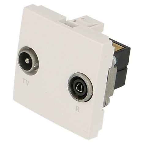 Prise TV + FM type "passage" Efapel Quadra & Latina (45x45) (1/2)