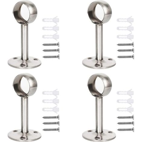 4 Stücke Support de Fixation pour Plafond Acier Inoxydable Support Tringle Support de Tringle A Rideaux Avec Vis et Tube D expansion (1/5)