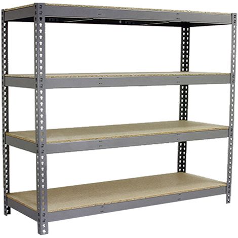 SimonRack Scaffale Industriale, 2000x2400x450 mm, 4 Ripiani in Legno, Portata 400 kg per Ripiano, Scaffale Carichi Pesanti, Grigio/Legno – Simonforte (1/3)