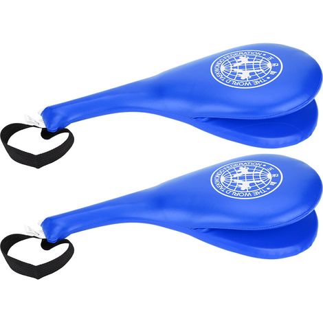 Gant de frappe Boxe Taekwondo Karaté Cible d'entraînement Coussin en éponge PU souple Adulte Enfant (Bleu) (1/5)