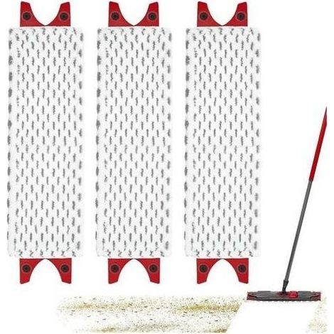 CSPARKV Lot de 3 Housses de Rechange pour serpillière Vileda Ultramax - Remplacement pour Balai à Franges Vileda - Facile à Fixer - pour enlever Les Taches Sales - Nettoyer Les sols (1/5)