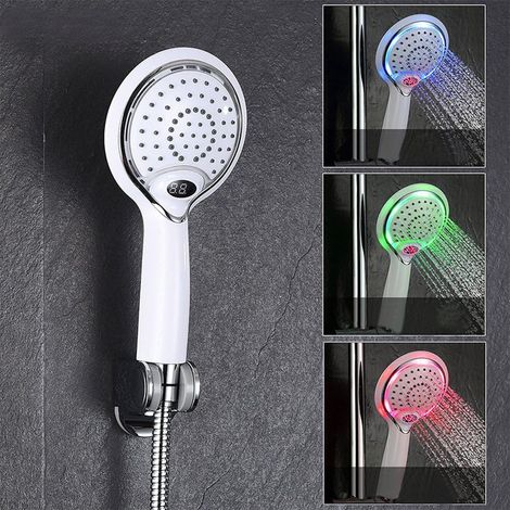 CCYKXA3 Couleurs LED Douchette Avec Capteur De Température Affichage Digital (1/5)