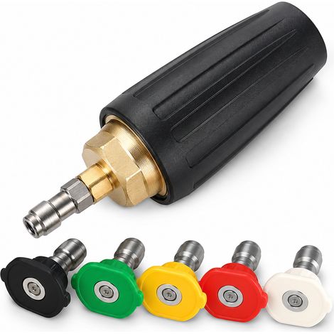 Buse Turbo 6 Pièces pour Nettoyeur Haute Pression Noire (1/5)