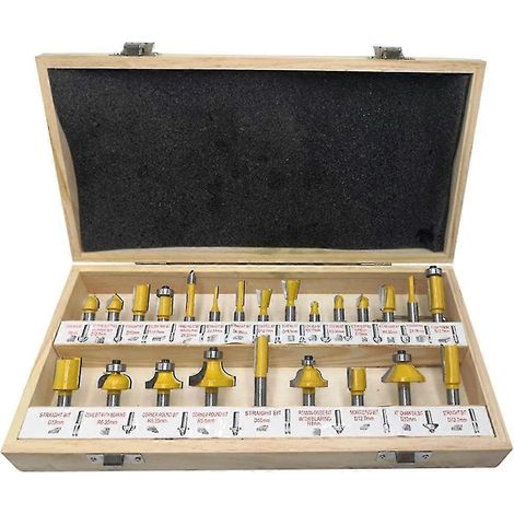 Ensemble de 24 fraises à bois de 8 mm pour le fraisage et la finition. (1/5)
