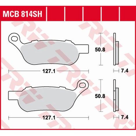 Pastillas de freno TRW ZF KH458 sinterizadas para Harley-Davidson Street 1584 / 1690 / 1750 / 1800 08-, traseras
