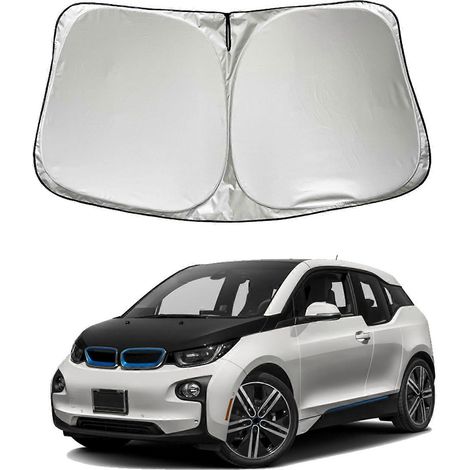 Pare-soleil de pare-brise compatible avec BMW i3 2014, accessoire de voiture, visière de protection solaire pliable pour vitre avant (1/4)