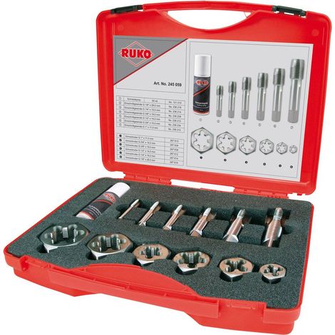Ruko Set di punte filettate HSS in scatola di plastica rossa
