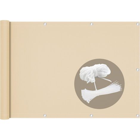 Brise vue pour balcon HDPE Renforcé 230GR/M2 600x90cm beige (1/5)
