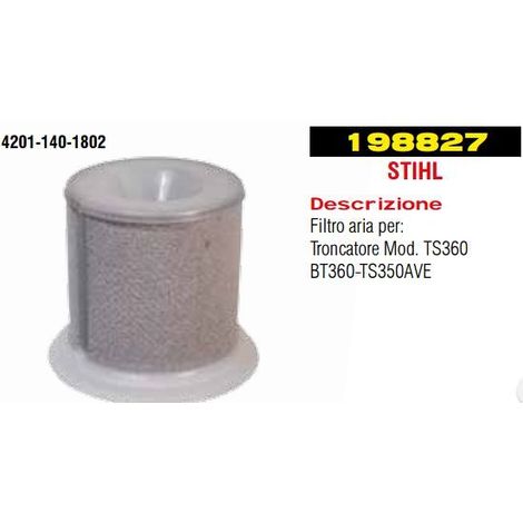Luftfilter für TS360-BT360-TS350AVE Trennschleifer STIHL 4201-140-1802 198827
