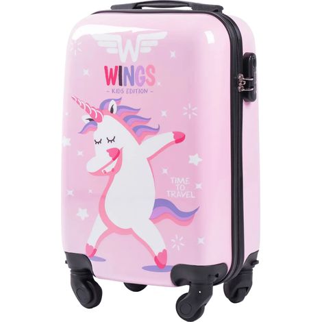 Maleta de cabina rígida para niños Wings Jay Unicornio 18"