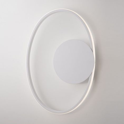 Weiße Deckenleuchte aus Metall und Aluminium mit integrierter LED 42x30x h8 cm