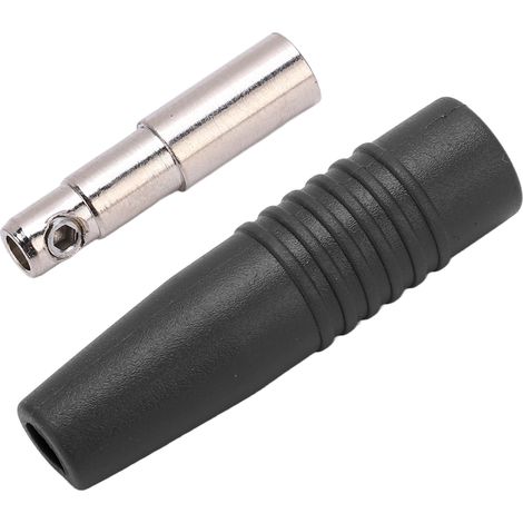 Connecteurs bananes femelles 4 mm en cuivre pur nickelé pour accessoires de test électroniques, noir (1/5)