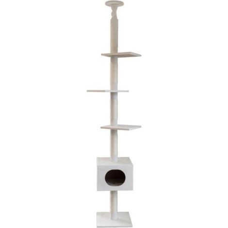 KERBL - Arbre a chat FERDI - 38 x 38 x 240 a 260 cm - Blanc - Sisal (1/5)