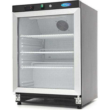 Mini vitrine réfrigérée 200L - Noir Système de refroidissement ventilé 3 étagères réglables - Maxima (1/5)