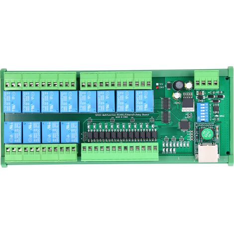 Module Relais RS485 12 DIO Ethernet RTU TCP IP Contrôleur Réseau PLC Carte Extension 24V (1/5)