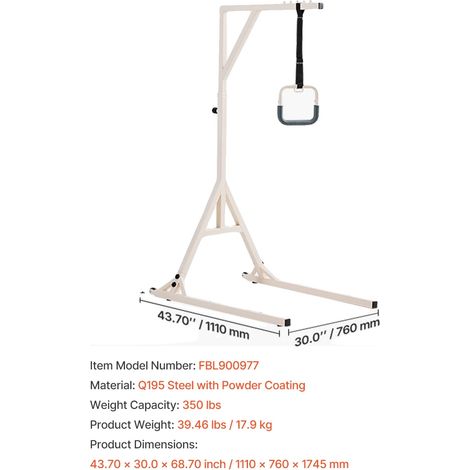 Barre de trapèze, hauteur réglable, capacité de poids de 350 lbs, 350 lbs (1/2)