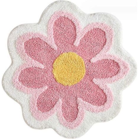 Tapis de bain fleuri, tapis de bain de luxe en microfibre ultra douce et absorbante, pour salle de bain, douche et baignoire, 80 cm (1/5)