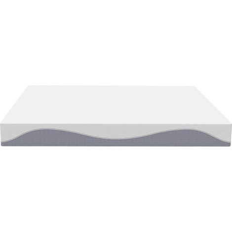 Colchón de espuma 180 x 200 cm H3/H4 reversible 20 cm blanco y gris con funda extraíble (1/5)