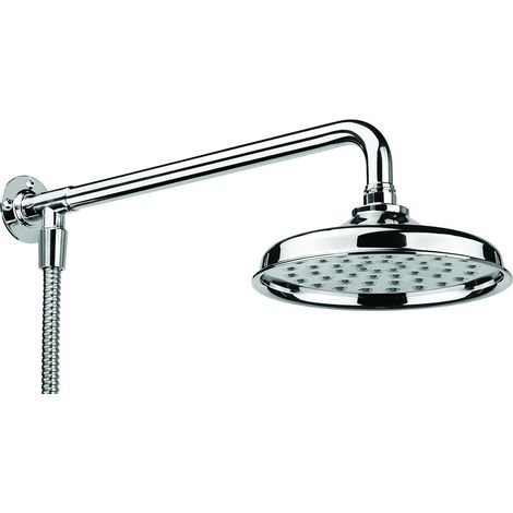 Croydex Traditional Rain Large Round Shower Head Set (Head, Arm & Hose) Chrome