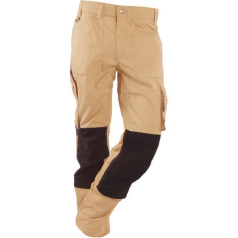 RICA LEWIS Arbeitshose - Herren - Größe 38 - Mehrere Taschen - Gerader Schnitt - Beige - MOBILON