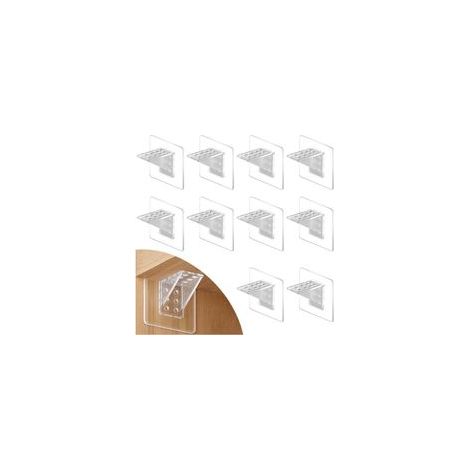 Lntyq – 10er-Pack unsichtbare Regalhalterungen – Selbstklebende Halterungen für bohrfreie Montage – Strapazierfähiger, transparenter Kunststoff – Für Schränke und Kleiderschränke (1/5)