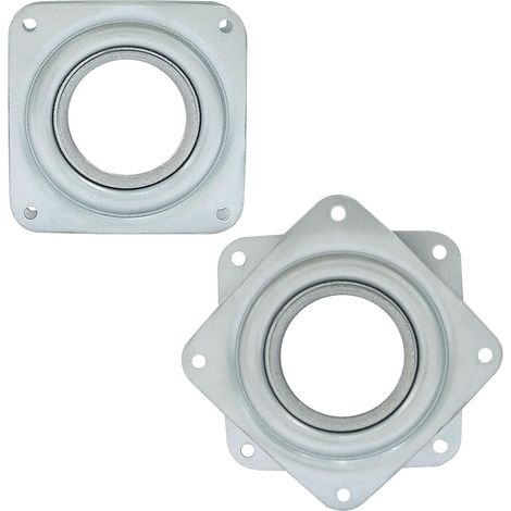 Set aus 2 drehbaren Plattenspielern mit 7,2 cm (3 Zoll) Durchmesser, Schwenkständer, runder Plattenspieler, fürs Büro, silberfarben.