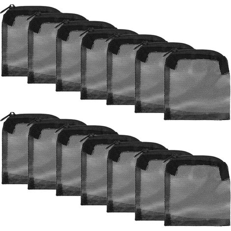 14 Pièces Filtrants pour Aquarium, Mailles Fines à Haut Débit avec Fermeture à Glissière Sacs Réutilisables pour Étang, Piscine, Granulé, Charbon Actif, Biosphères, Jardin(Noir) (1/5)