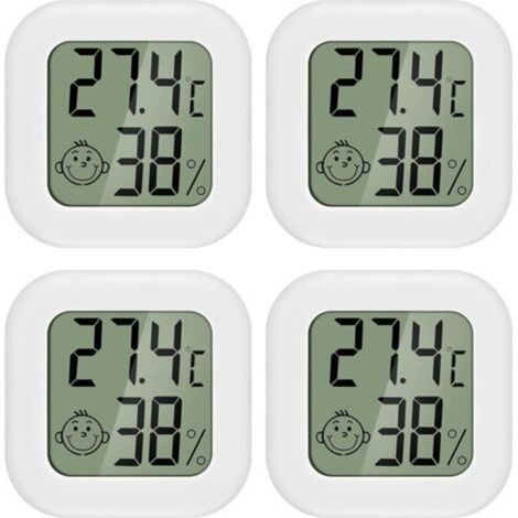 4 pièces Mini LCD Thermomètre Hygromètre Interieur Termometre Maison Convient pour Les Chambres D'enfants,Les Chambres de Personnes âgées etc