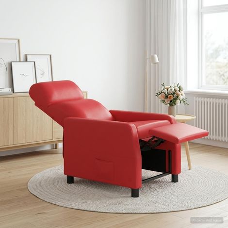 vidaXL Poltrona reclinabile Rosso Similpelle (1/5)