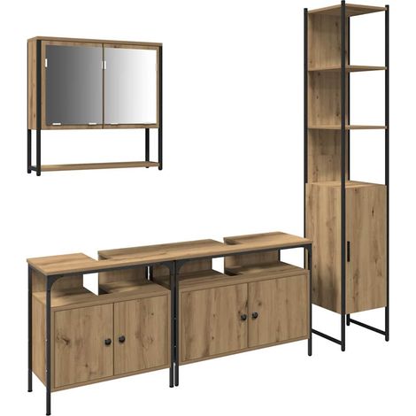 Maison Exclusive - Badezimmermöbel Set mit Regal 4 pcs Artisan-Ei