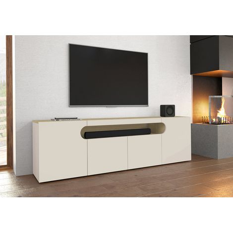Meuble TV moderne 200 cm chêne/cachemire Regina (1/5)